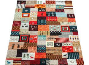 4250857537136 - Teppich Nomaden 816 Teppiche Gr B L 200 cm x 290 cm 16 mm 1 St bunt (mehrfarbig) Esszimmerteppiche Kurzflor Gabbeh Design Patchwork Design