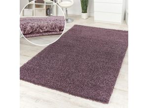 4250857537891 - Paco Home Shaggy Purple Hochflor Langflor Teppich Lila Meliert Einfarbig Top Ausverkauf Ø 67 cm Rund