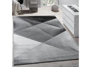 4250857559947 - Paco Home Designer Teppich Modern Geometrische Muster Kurzflor Grau Schwarz Weiß Meliert 60x100 cm