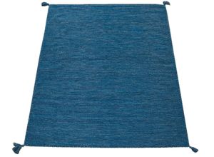 4250857561728 - Teppich Kilim 210 Teppiche Gr B L 240 cm x 340 cm 12 mm 1 St blau Baumwollteppiche Handgwebt Flachgewebe reine Baumwolle handgewebt Uni Farben