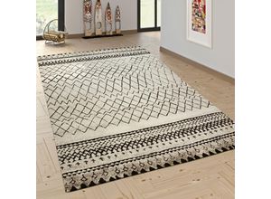 4250857563364 - Designer Teppich Modern Skandinavisch Trend Muster Schwarz Creme 120x170 cm - Paco Home