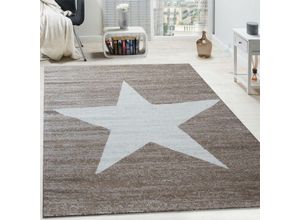 4250857564712 - Designer Teppich Stern Muster Modern Trendig Kurzflor Meliert In Braun Beige 200x280 cm - Paco Home