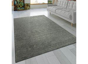 4250857568284 - Teppich Wohnzimmer Kurzflor Naturfaser Einfarbig Handgearbeitet Gabbeh 120x170 cm Grau - Paco Home