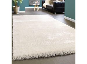 4250857570584 - Edler Teppich Shaggy Hochflor Einfarbig Flauschig Glänzend In Weiß 60x100 cm - Paco Home 4250857570584 - Edler Teppich Shaggy Hochflor Einfarbig Flauschig Glänzend In Weiß 60x100 cm - Paco Home