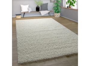 4250857572496 - Shaggy Teppich Hochflor Langflor Hochwertig Hohe Fadendichte Uni Schimmer Creme 60x100 cm - Paco Home