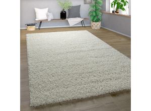 4250857572557 - Shaggy Teppich Hochflor Langflor Hochwertig Hohe Fadendichte Uni Schimmer Creme 160x220 cm - Paco Home