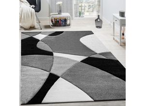 4250857575619 - Teppich Diamond 664 Teppiche Gr B L 200 cm x 290 cm 18 mm 1 St schwarz (schwarz weiß) Esszimmerteppiche 3D-Design Kurzflor modernes geometrisches Muster