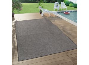 4250857576487 - Paco Home - In- & Outdoor-Teppich Für Wohnzimmer Balkon Terrasse Flachgewebe In Grau 60x100 cm