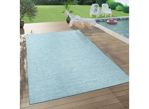 4250857576524 - Paco Home - In- & Outdoor-Teppich Für Wohnzimmer Balkon Terrasse Flachgewebe In Blau 140x200 cm