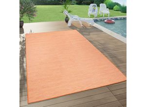 4250857576654 - Paco Home - In- & Outdoor-Teppich Für Wohnzimmer Balkon Terrasse Flachgewebe Terracotta 120x160 cm