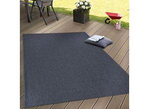 4250857576807 - Paco Home - In- & Outdoor Flachgewebe Teppich Terrassen Teppiche Natürlicher Look Navy Blau 140x200 cm