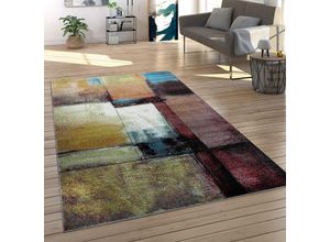 4250857578467 - Teppich Wohnzimmer Kurzflor Vintage Geometrisches Muster Abstrakter Stil Modern 80x150 cm Bunt - Paco Home