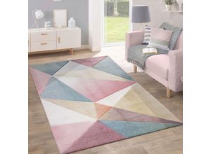 4250857585830 - Teppich Kosy 310 Teppiche Gr B L 240 cm x 320 cm 15 mm 1 St bunt (pastell) Esszimmerteppiche Kurzflor modernes geometrisches Muster in schönen Pastell-Farben