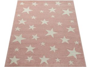 4250857586370 - Kinderteppich Capri 315 Teppiche Gr B L 200 cm x 280 cm 9 mm 1 St pink Kinder Kinderzimmerteppiche Kurzflor Motiv Sterne Pastell-Farben Kinderzimmer