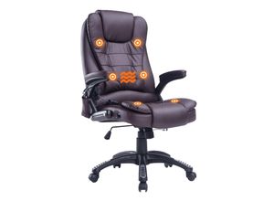 4250871213450 - Homcom - Massagesessel Bürosessel Bürostuhl Chefsessel Gamingsessel 6 Punkt Vibrations Massage mit Wärmefunktion Kunstleder Ledersessel drehbar