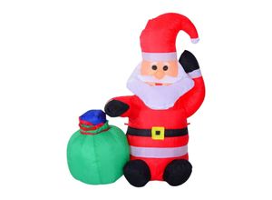 4250871213825 - Homcom - led Figur Motiv Weihnachten Weihnachtsmann Schneemann aufblasbar Weihnachtsdeko beleuchtet Garten l 70 x b 45 x h 120 cm ip 44 warm weiß