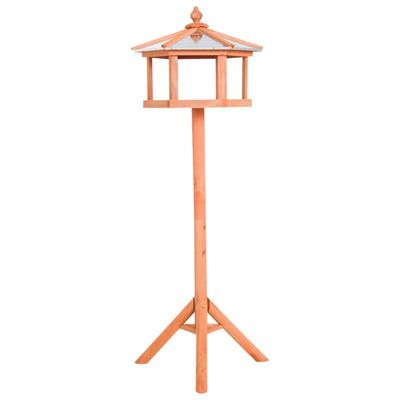 4250871217076 - Vogelhaus mit Ständer und Zinkdach braun 110x40 cm (HxØ) Vogelvilla Futterhaus Vogelhäuschen Vogelfutterhaus