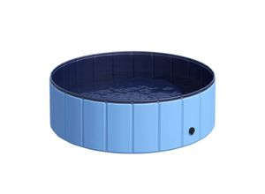 4250871236329 - Hundepool Planschbecken Schwimmbecken Schwimmbad Hundebad PVC+Holz Blau Ø100 x H30 cm