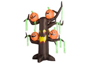 4250871244188 - Aufblasbarer Spukbaum Kürbis Halloween Deko Figur Luftfigur mit LED Beleuchtung Polyester 180x80x2