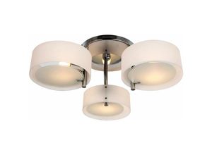 4250871245789 - Homcom - Deckenlampe Deckenleuchte Kronleuchter 40W Leuchte 3-flammig Chrom Acryl E27 Warmweiß Ø64xH20cm - weiß