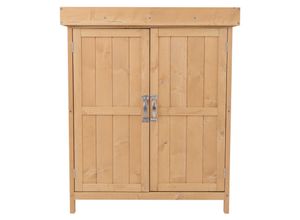 4250871253838 - Geräteschrank mit 2 Fächer natur 74 x 43 x 88 cm (LxBxH) Geräteschuppen Gartenschrank Universalschrank