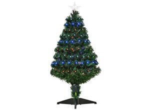 4250871260300 - Künstlicher Tannenbaum inklusive Metallständer grün 48 x 90 cm (ØxH) Weihnachtsbaum Christbaum LED Xmas tree Lichtfaser