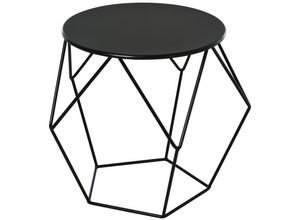 4250871265015 - Couchtisch Beistelltisch Satztisch Nachttisch rund Aufbewahrung Metallkorb Wohnzimmer Schlafzimmer 51 x 51 x 44 cm - Schwarz - Homcom 4250871265015 - Couchtisch Beistelltisch Satztisch Nachttisch rund Aufbewahrung Metallkorb Wohnzimmer Schlafzimmer 51 x 51 x 44 cm - Schwarz - Homcom