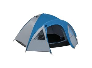 4250871267415 - Doppelwandzelt für 4 Personen blau 300 x 250 x 130 cm Kuppelzelt Outdoor Iglu Familienzelt Campingzelt