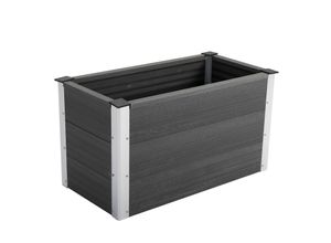 4250871268863 - Pflanzkasten Blumenkübel Blumenkasten wetterfest ohne Boden Grau WPC + Aluminium 100 x 50 x