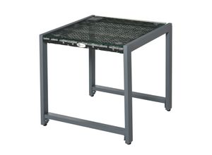 4250871273119 - Polyrattan Gartentisch mit Hartglas grau 50 x 495 x 50 cm (LxBxH) Beistelltisch Terrassentisch Rattantisch Balkontisch 4250871273119 - Polyrattan Gartentisch mit Hartglas grau 50 x 495 x 50 cm (LxBxH) Beistelltisch Terrassentisch Rattantisch Balkontisch