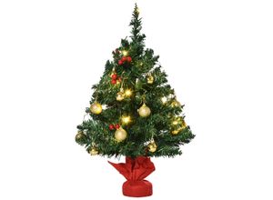 4250871278800 - Christbaum mit Stechpalmenbeeren grün rot gold 20 x 60 cm (ØxH) Künstlicher Tannenbaum Weihnachtsbaum Xmas tree