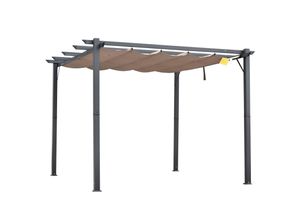 4250871279180 - Pergola mit Schiebedach 300 x 300 x 223 cm (LxBXH) Pavillon Terrassenüberdachung Vordach Sonnenschutz