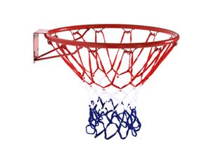 4250871287390 - Basketballkorb mit Netz rot blau weiß 46 x 46 cm (ØxH) Basketball Ballspiele Korb Backboard Basketballring