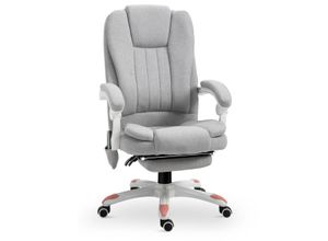 4250871287734 - Bürostuhl mit Massagefunktion grau 66 x 63 x 107-115 cm (BxTxH) Schreibtischstuhl Chefsessel Gamingstuhl Drehsessel