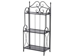4250871294695 - Gartenregal mit 3 Ablagen schwarz 56 x 30 x 114 cm (LxBxH) Standregal Metallregal Aufbewahrungsregal Pflanzregal