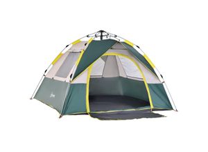 4250871299126 - Campingzelt für 3-4 Personen olivegrün 205 x 195 x 135 cm (LxBxH) Kuppelzelt Multifunktionszelt Sonnenschutz Zelt