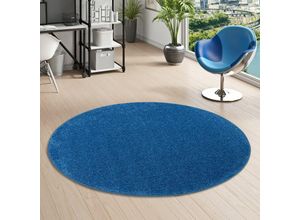 4250877302196 - - Teppich Hochflor Cottage Blau Rund - 100 cm Rund