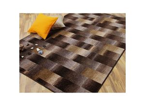 4250877330083 - - Designer Velour Teppich Mystic Karo Braun - 140x200 cm