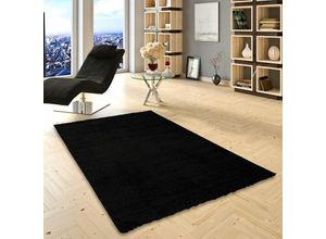 4250877335828 - - Hochflor Langflor Shaggy Teppich Schwarz - 80x150 cm