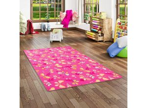 4250877364576 - - Kinder Spiel Teppich Schmetterling Pink - 80x160 cm