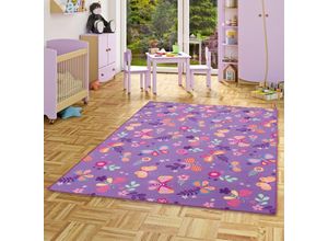 4250877364811 - Kinder Spiel Teppich Schmetterling Lila - 80x160 cm