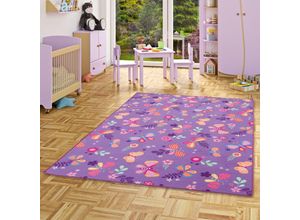 4250877364897 - - Kinder Spiel Teppich Schmetterling Lila - 100x400 cm