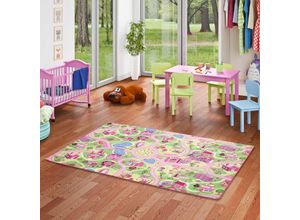 4250877365290 - - Kinder Spiel Teppich Girls Rosa Village - 80x160 cm