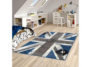 4250877396324 - - Teppich Trendline Union Jack Blau Grau - 80x150 cm