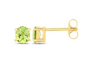 4250877762785 - Paar Ohrstecker VIRA JEWELS 925-Sterling Silber vergoldet Glänzend Peridot grün Ohrringe Gr ONE-SIZE 08 ct Silber 925 (Sterlingsilber) gelb (gelb grün) Damen