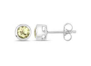 4250877762921 - Vira Jewels Ohrstecker 925 - Sterling Silber Lemon Quarz gelb 06cm Glänzend 1ct