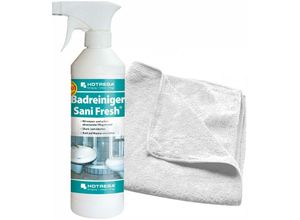 4250887723325 - Hotrega - Badreiniger Sani Fresh 500 ml Sprühflasche set + Microfasertuch 40 x 40 cm