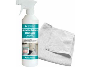 4250887723844 - Hotrega - Arbeitsplatten Reiniger Naturstein & Quarz Komposit 500 ml inkl Microfasertuch