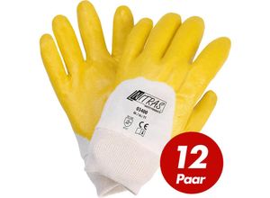 4250887734246 - 03400 Nitrilhandschuhe mit Strickbund gelb - teilbeschichtet auf Baumwoll-Trikot Handschuh - vpe 12 Paar - Nitras