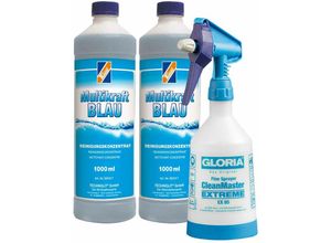 4250887757245 - Universalreiniger Multikraft BLAU alkalisch Konzentrat 2x 1 Liter inkl Sprühflasche 500 ml